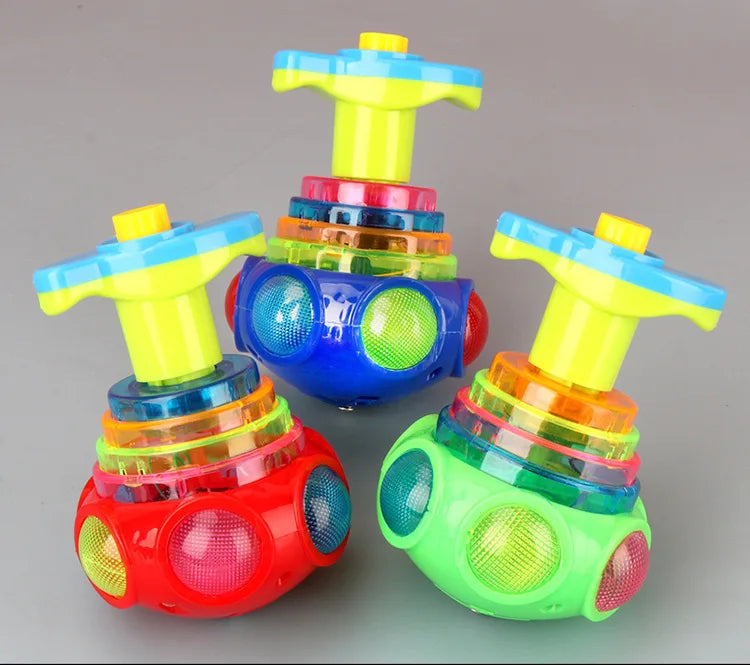 Pião Giroscópio Infantil Brinquedo Iluminado Porquinho LED Música Giroscópio Brinquedo Rotativo Divertido - Carvalhoonline